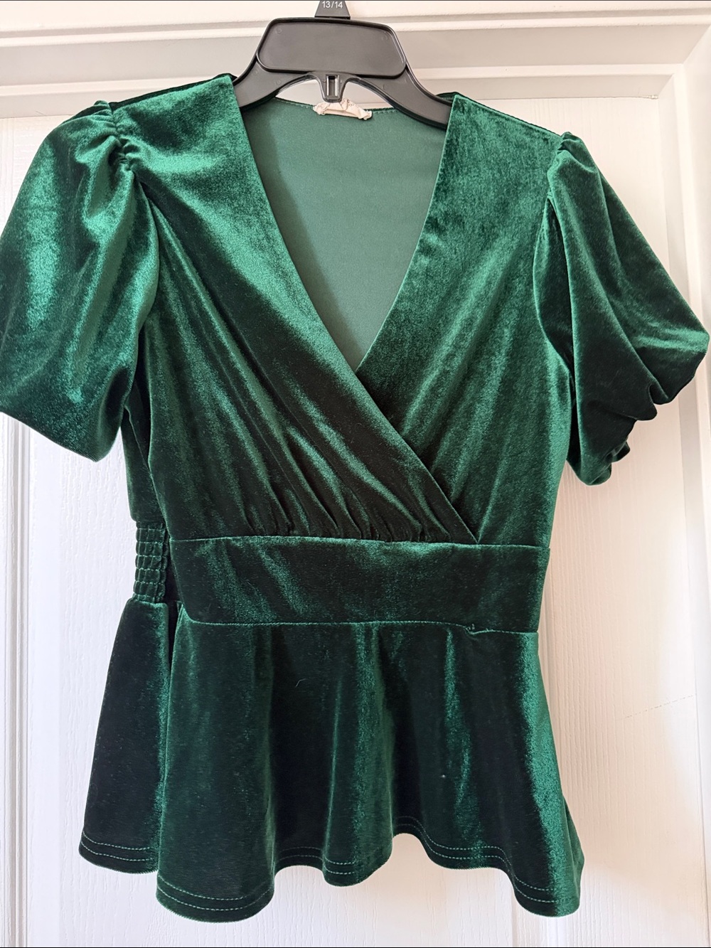 Velvet Dark Green Panel Top